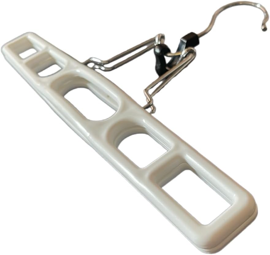 12 Pack White Premium Plastic Skirt Hangers, Space Saving Pant Set With Clamp, Shorts With Locking Clasp, Multipurpose Jean Set (12)