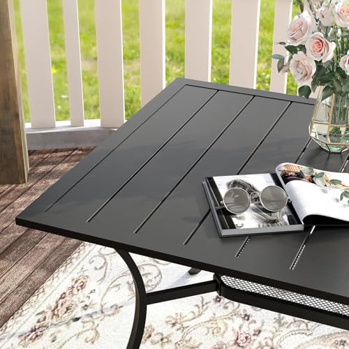 Image of VICLLAX 8 Pieces Patio Dining Set w /Umbrella, Table & Stackable Chairs