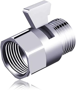 Shower Shut Off Valve G1/2" Brass Shower Head Flow Control Valve with Handle Lever G1/2 Universal Size for Shower Arm and Hose