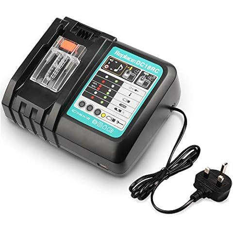 Batteriol 14.4V - 18V Fast Battery Charger DC18RC Li-ion Battery BL1860 BL1850 BL1840 BL1830 BL1430 BL1430A with Power Indicator Cover