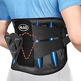 HLGO Lower Back Pain Relief & Posture Correction Back Support Belt Ergonomic Adjustable Lumbar Support with Extended 4CM Hook Closure & Breathable Mesh for Office, Gym, Sports Unisex Design size XL - Image 1