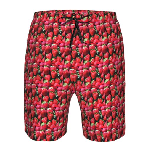 Fresh Strawberry Print Stylish Beach Shorts Swim Trunks Lightweight Breathable Summer Outdoor Activities4