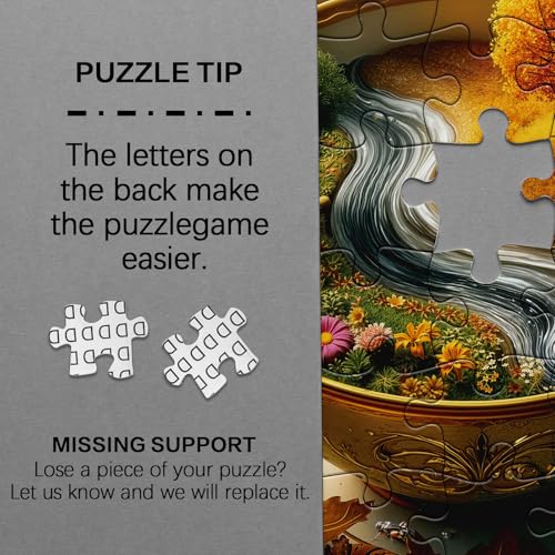 Seasons of Cup Puzzles for Adults 1000 Pieces Nature, Beautiful Landscape Plant Flower Garden Art Jigsaw Puzzles, Fall Tree Challenging Puzzle miniatura 7