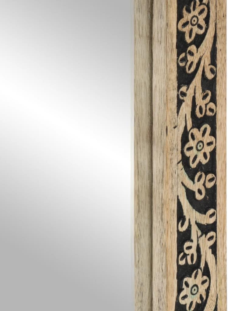 vidaXL Bathroom Mirror Brown Solid Mango Wood, Glass Medium