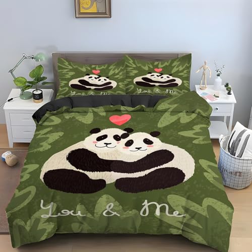 Linge de lit en microfibre douce panda pour une chambre chaleureuse
