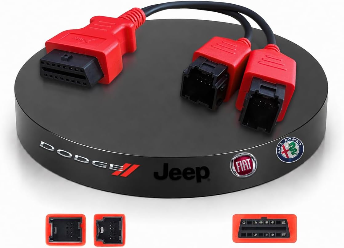 FCA 12+8 SGW Bypass OBD2 Cable for Chrysler Dodge Jeep Fiat 2018+ Cars | Works with Autel DS808, MS905, MS906, MS908 diagnostic scanners, bypass SGW security gateway for FCA vehicle full maintain