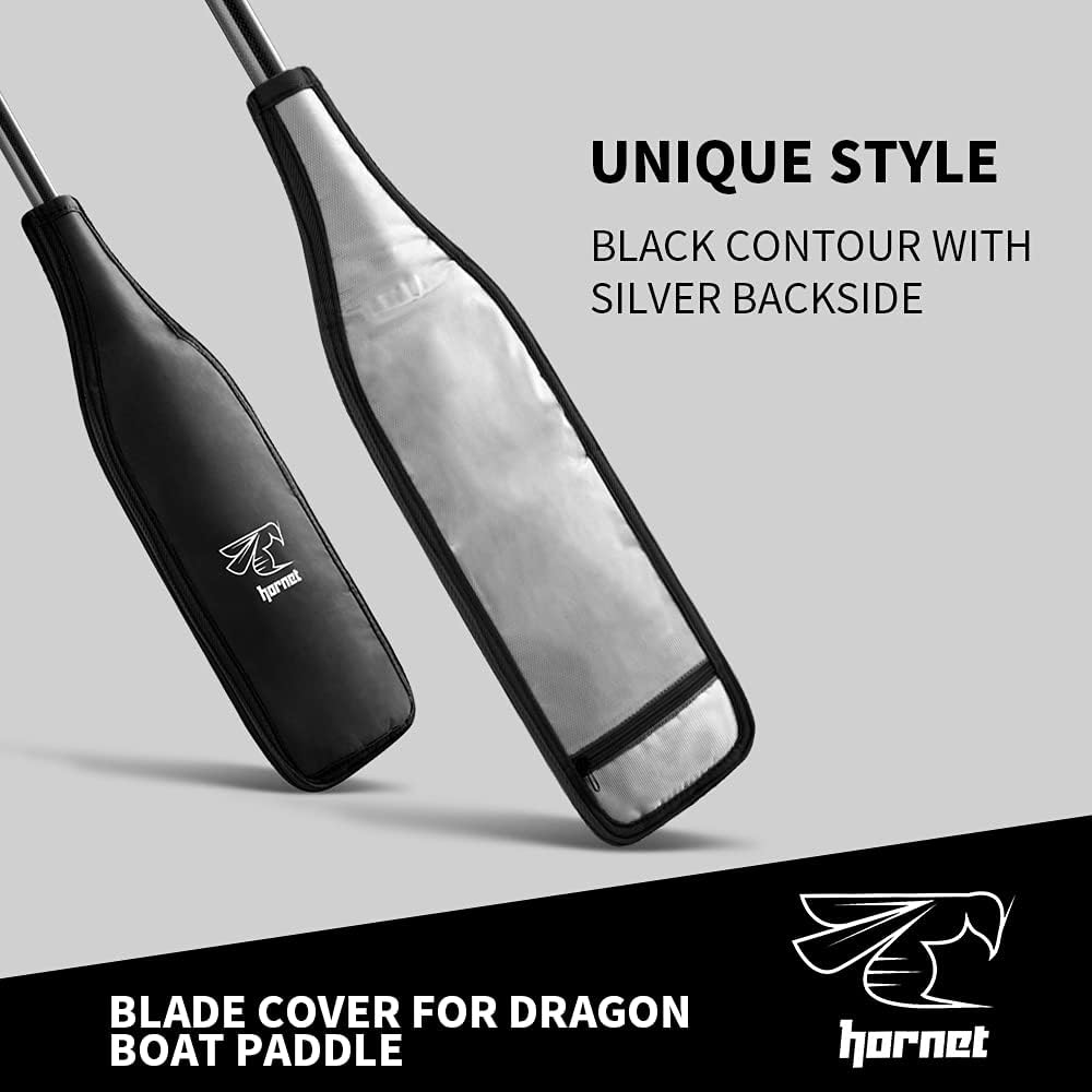 Hornet Watersports Blade Cover for Dragon Boat Paddle (Black/Black/Silver)