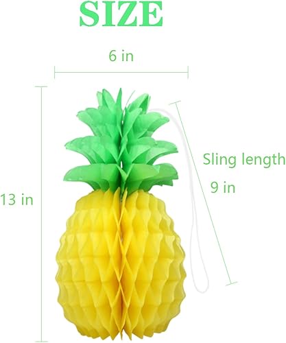 Miniatura 2 de 9 piezas de decoraciones de piña de 14 pulgadas para fiesta de flamenco tropical, fiesta de verano hawaiano Luau fiesta, piña panal, centros de mesa