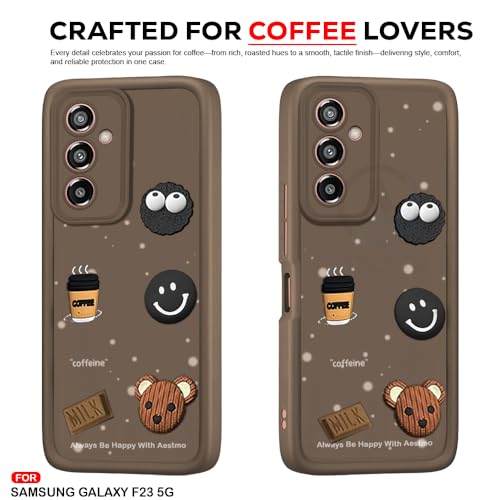 Image of AESTMO Back Case Cover for Samsung Galaxy F23 5G Cover | Cute Fun Cartoon 3D Ball | Coffee Silicone Case | Full Body Protection | Camera Protection Back Cover for Samsung Galaxy F23 5G (Brown)