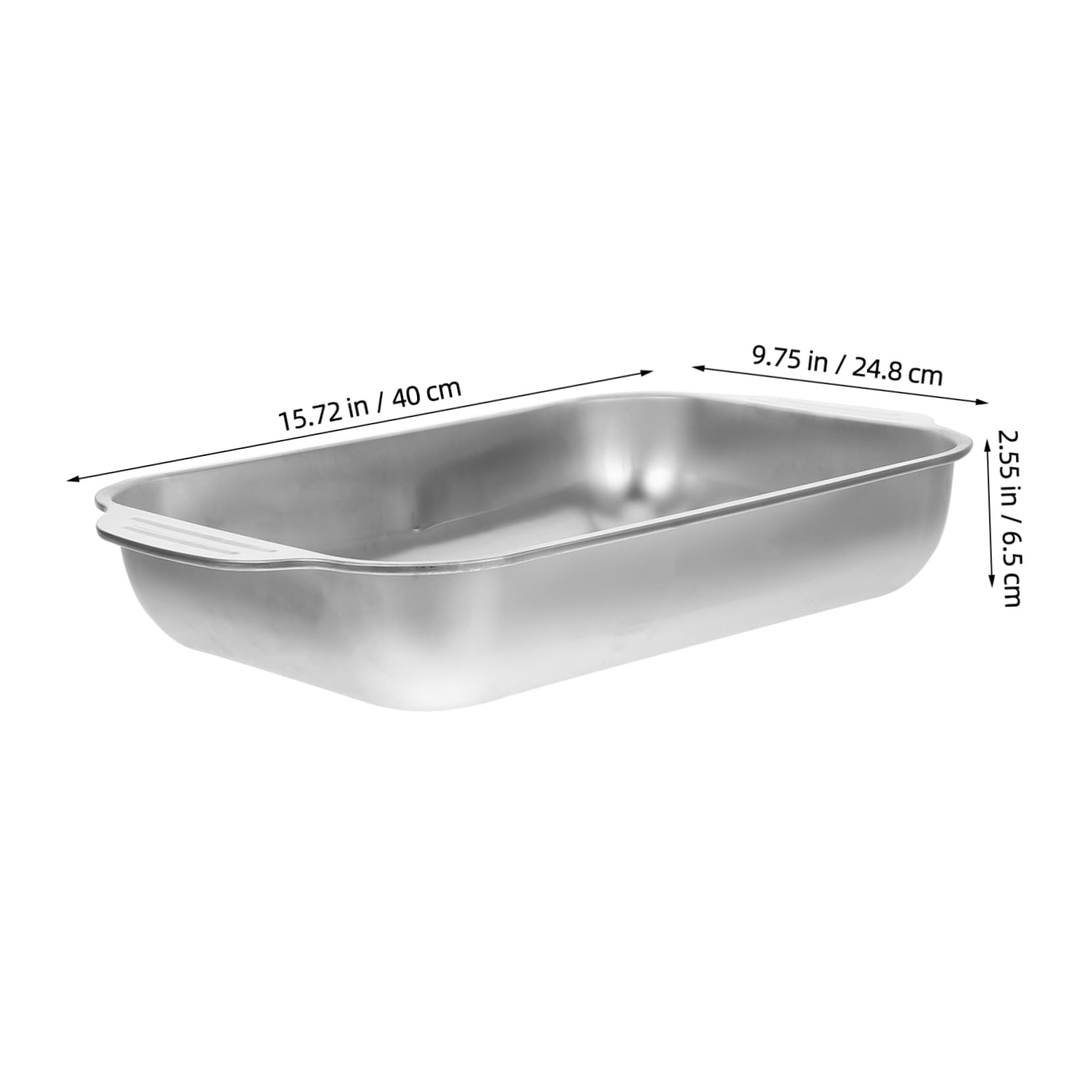 PRETYZOOM Stainless Steel Deep Roasting Dish Rectangular Oven Grill Serving Tray for Fish Meat Splatter Design for Home Restaurant Use Easy to Clean Versatile Cooking Options