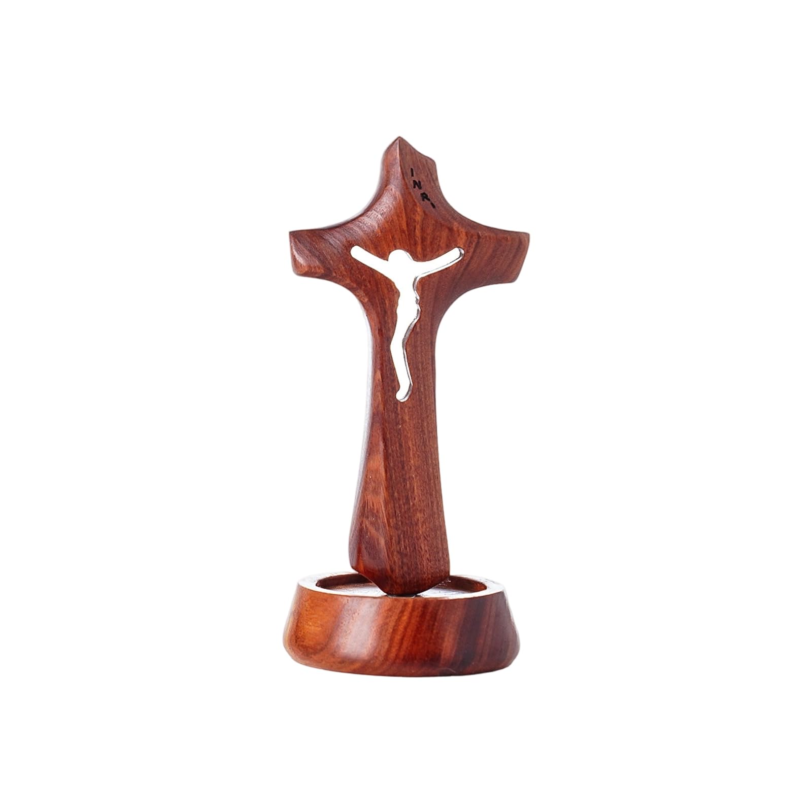 CAZSTYK Wooden Standing Crosses Ornament with Detachable Base for Special Event Home Decors Elegant Wooden Standing with Base for Home Decor and Spiritual Display