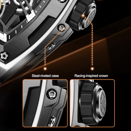 Image of OLEVS Men Automatic Watch Diamond Skeleton Mechanical Original Luxury Self Winding Wrist Watch for Men