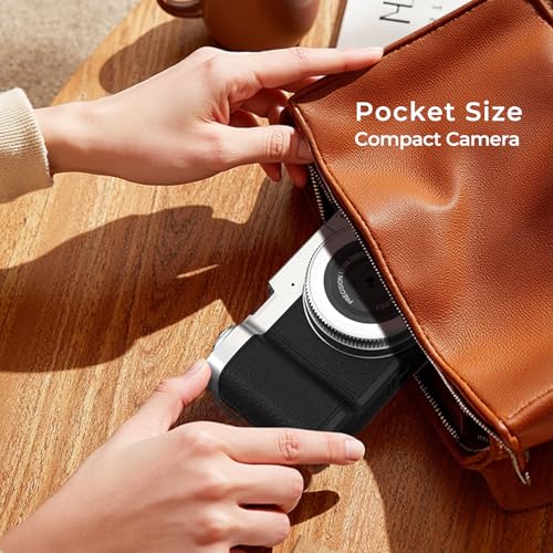 4K Digital Camera for Photography 64MP Vlogging Camera for YouTube with Flip Screen Point and Shoot Camera for Teens with Built-in LED Selfie Light Compact Camera for Beginners with Batteries