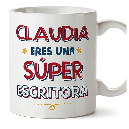 MUGFFINS Tazas Personalizadas para ESCRITORA mujer - En Español - Eres Súper - 11 oz / 330 ml - Regalo Personalizable original y divertido