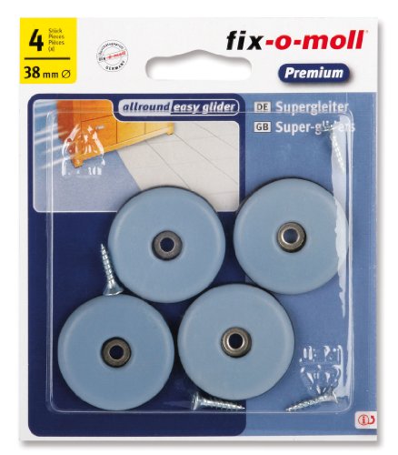 fix-o-moll Universal PTFE Gleiter mit Schraube 38 mm 4 Stueck grau, 3566127 fix-o-moll Universal PTFE Gleiter mit Schraube 38 mm 4 Stueck grau, 3566127