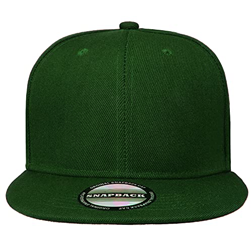 Image of Classic Snapback Hat Cap Hip Hop Style Flat Bill Blank Solid Color Adjustable Size