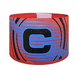 FUNAUPGO Sports Captain C Arm Band, Unisex Elastic Soccer Captain Armband Adjustable Outdoor Football Player Captain's Armbands for Youth and Adult (Red)