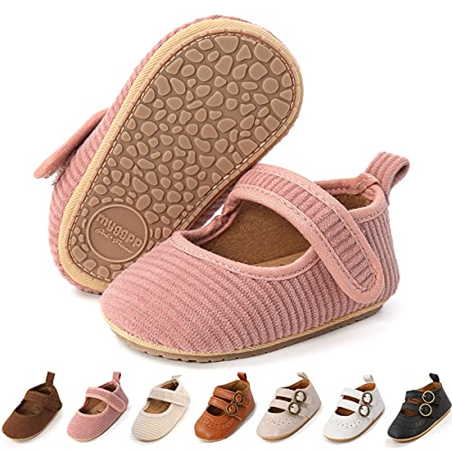 Image of Baby Girls Mary Jane Flats with Bowknot Floral Princess Wedding Dress Shoes Soft Newborn Infant Crib First Walkers Prewalker