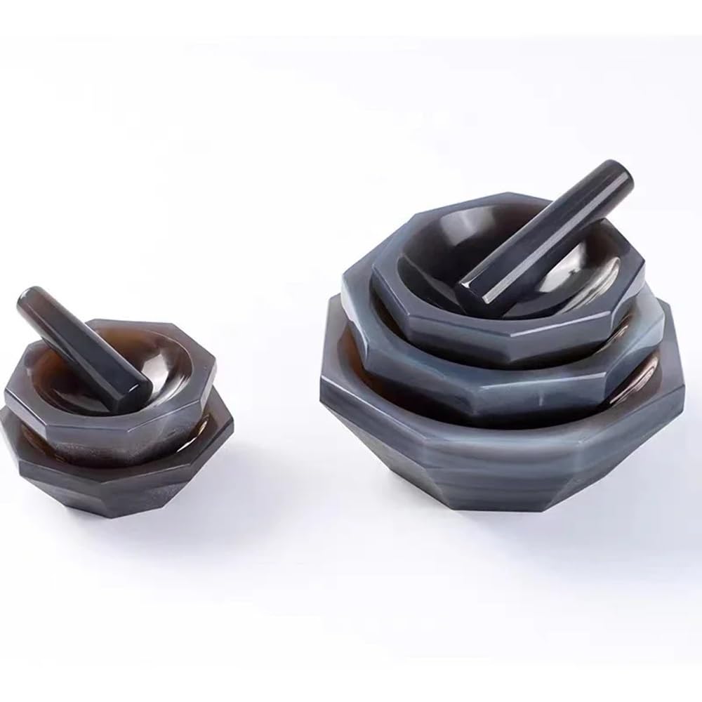 Mortier et pilon en agate naturelle for broyage en laboratoire 110 mm 120 mm 150 mm 160 mm 200 mm(80MM)