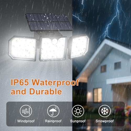 Aolyty Solar Motion Sensor Lights - IP65 Waterproof Solar Strobe Wall Lights - Bright White/Red & Blue Flashing for Garden, Patio, Yard & Front Door by Aolyty - Image 5
