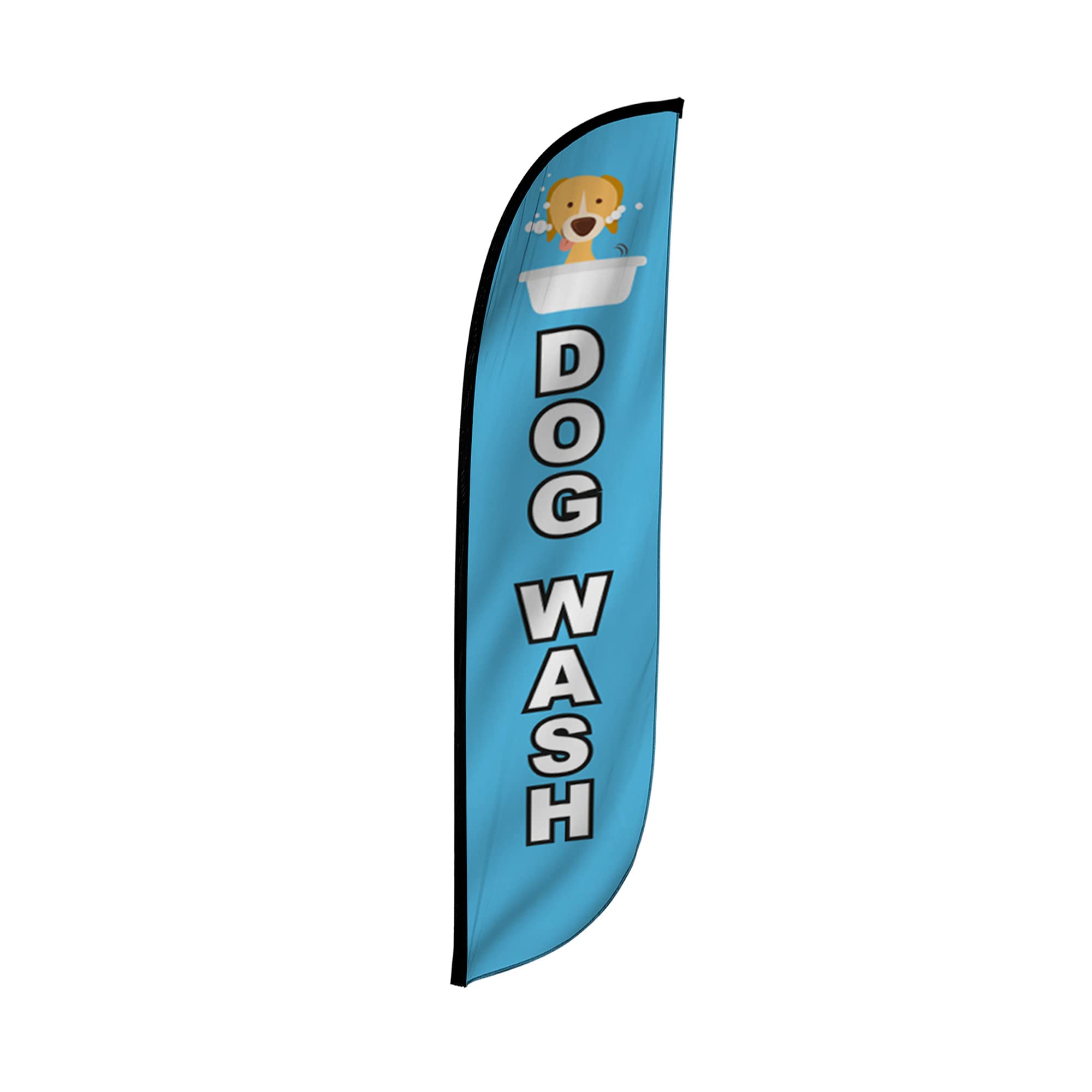 LookOurWay Feather Flag Banner - 12 Feet Tall Advertising Flags for Outdoor Business and Events Promotion - Swooper Flag Only - Pet Grooming Flags -