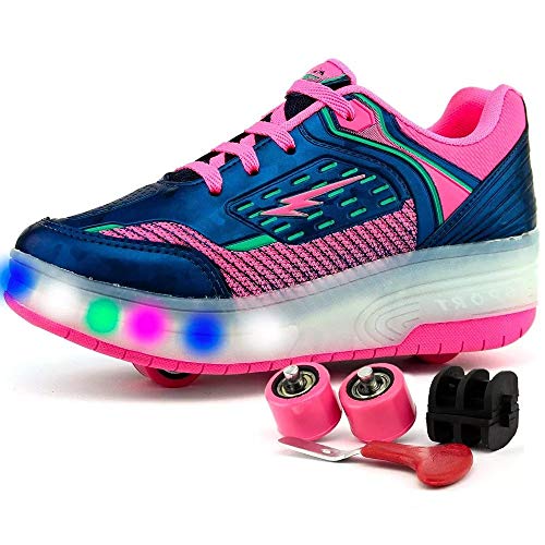 Tênis de Rodinhas Infantil SapatoFran com Led´s Cor:Azul;Tamanho:31;Gênero:Menina