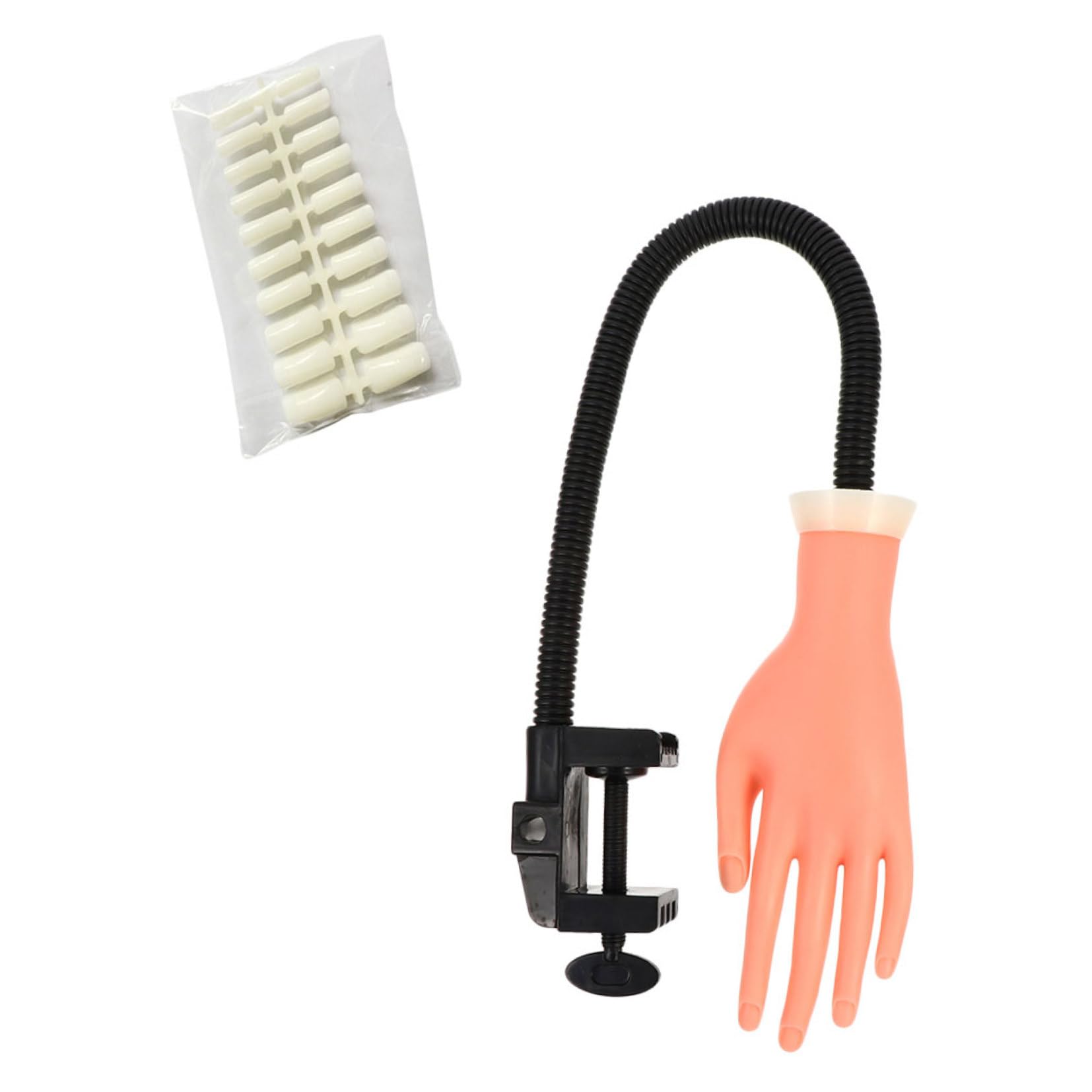 Material Plástico para Practicar Uñas de Mano Falsa de Silicona con Soporte y Alta Simulación Adecuado para Entrenamiento de Manicura