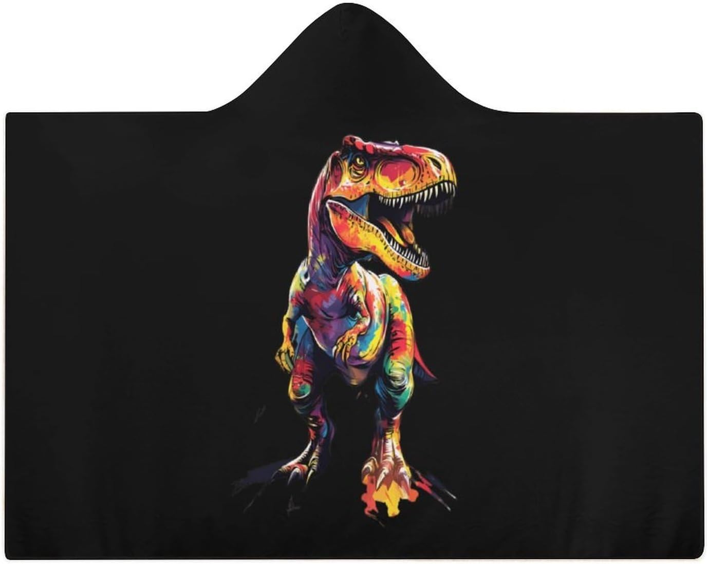 Colorful Dinosaurs Fashion Wearable Blanket Hoodie Fleece Throw Cloak Robe Unisex