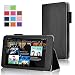 Fire HD 8 Case , Exact [PRO Series] Professional Slim-Fit PU Leather Folio Case for Amazon Fire HD 8 (2015 release)(With Auto Wakes/Sleep Function) Black