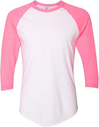 American Apparel Mens Poly-Cotton 3/4 Sleeve Raglan Shirt