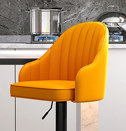 Tabourets pivotants de comptoir réglables en PU et métal noir (Lot de 2)