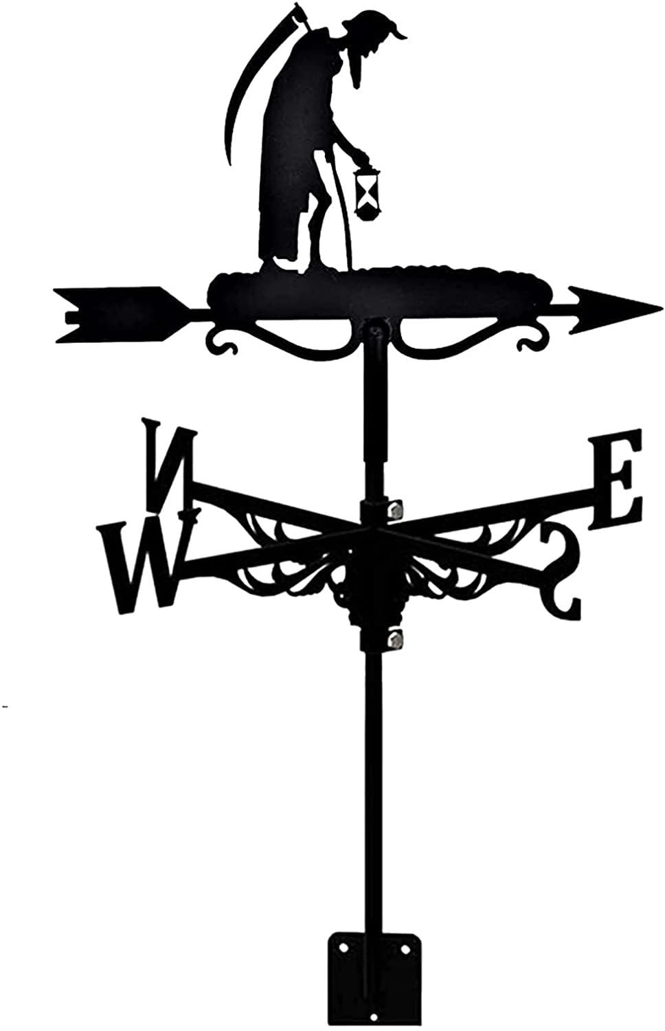 LYDSB WeatherVane Metal Garden iron weathervane Creative Old Father Time Shape Weathercock Wind Direction Indicator Decoration Weathervanes