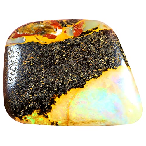 Opale Koroit australienne naturelle 5,95 ct, pierre précieuse opale de roche multicolore 15x12mm