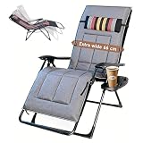 FUOIDYE Tumbonas Plegables con Cojin, Silla Tumbona Plegable con Portavasos - Respaldo Ajustable para Terraza Balcón Playa (Marrón 1)