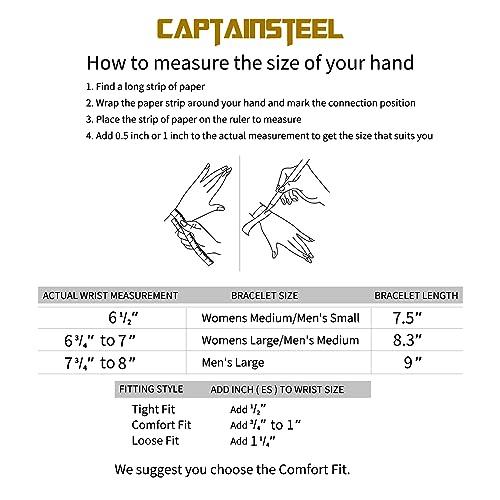 CaptainSteeL 2Pcs Cuban Link Chain Bracelet Set - Stainless Steel Bracelet, Gold Plating, Fashion Jewelry for Men, Women, Boyfriend, Lover, 7.5/8.3/9 Inches4