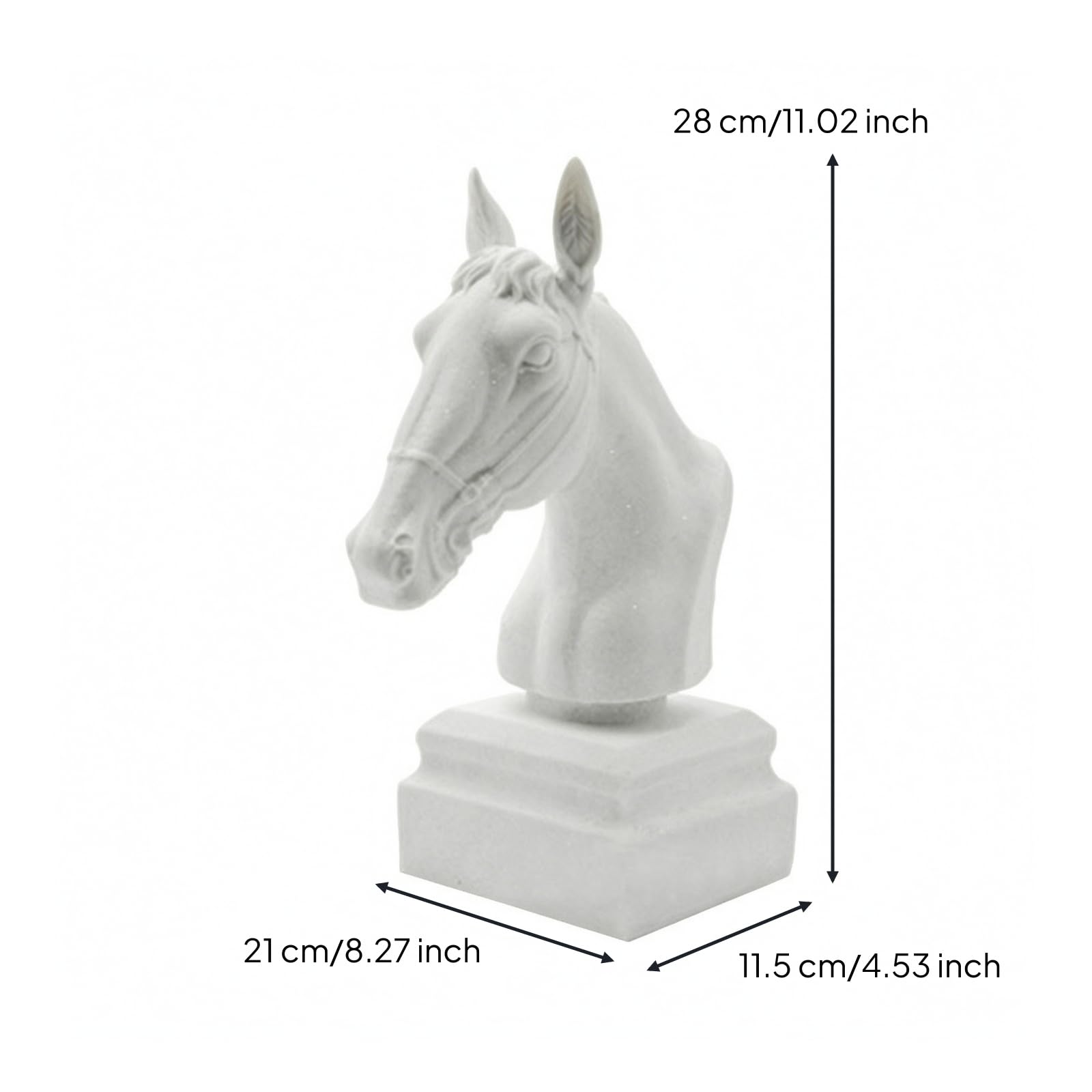 KESOTO Scultura di Testa Equestre Stilizzata Finitura Bianca Statua Decorativa a Testa Equina Artigianale Oggetto Decorativo ngresso, Mensola