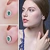 JewelryPalace 1.08CT Elégant Diana Princesse Kate Middleton Vert Boucles d'Oreilles Femme Clous et Puces en Argent Sterling 925 en Nano Russe Imitation Emeraude #3