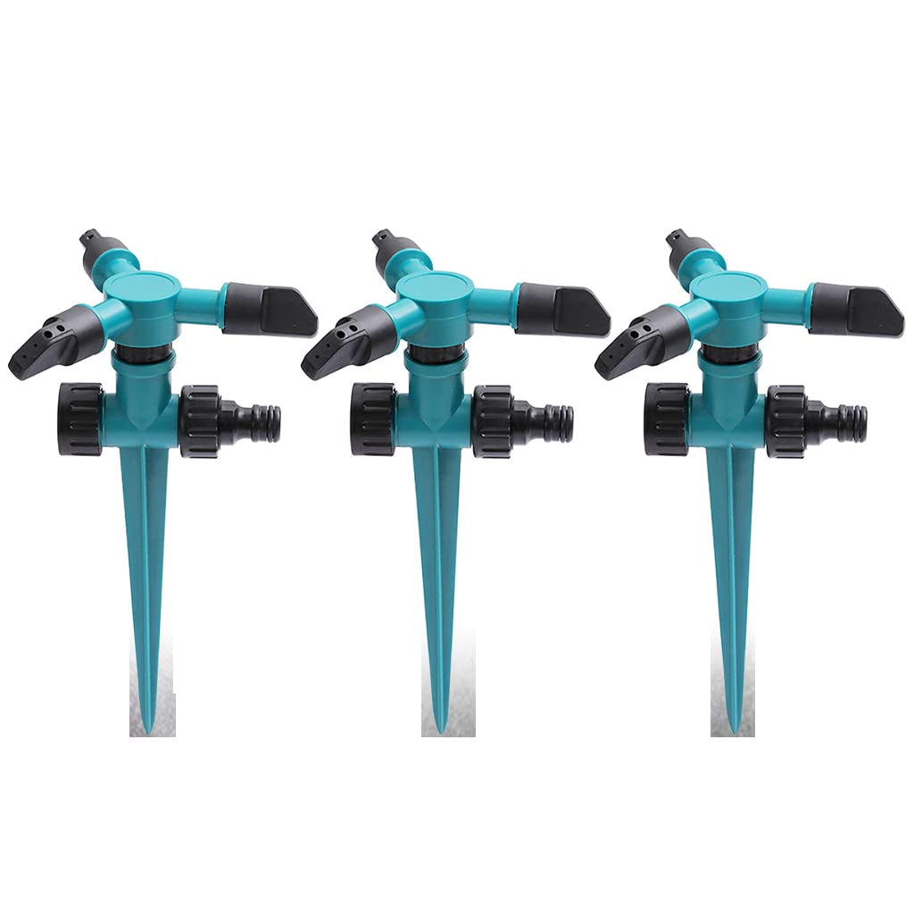 Optifit® 3Pcs Garden Sprinkler - 360° Rotating Irrigation Sprinkler -Water Sprinkler For Garden - Three-Outlet Lawn Sprinkler Adjustable Jetting Angle 3000 Sq Ft Coverage - Gardening Watering Systems (B0BRNCQDCV) Amazon Price History, Amazon Price Tracker