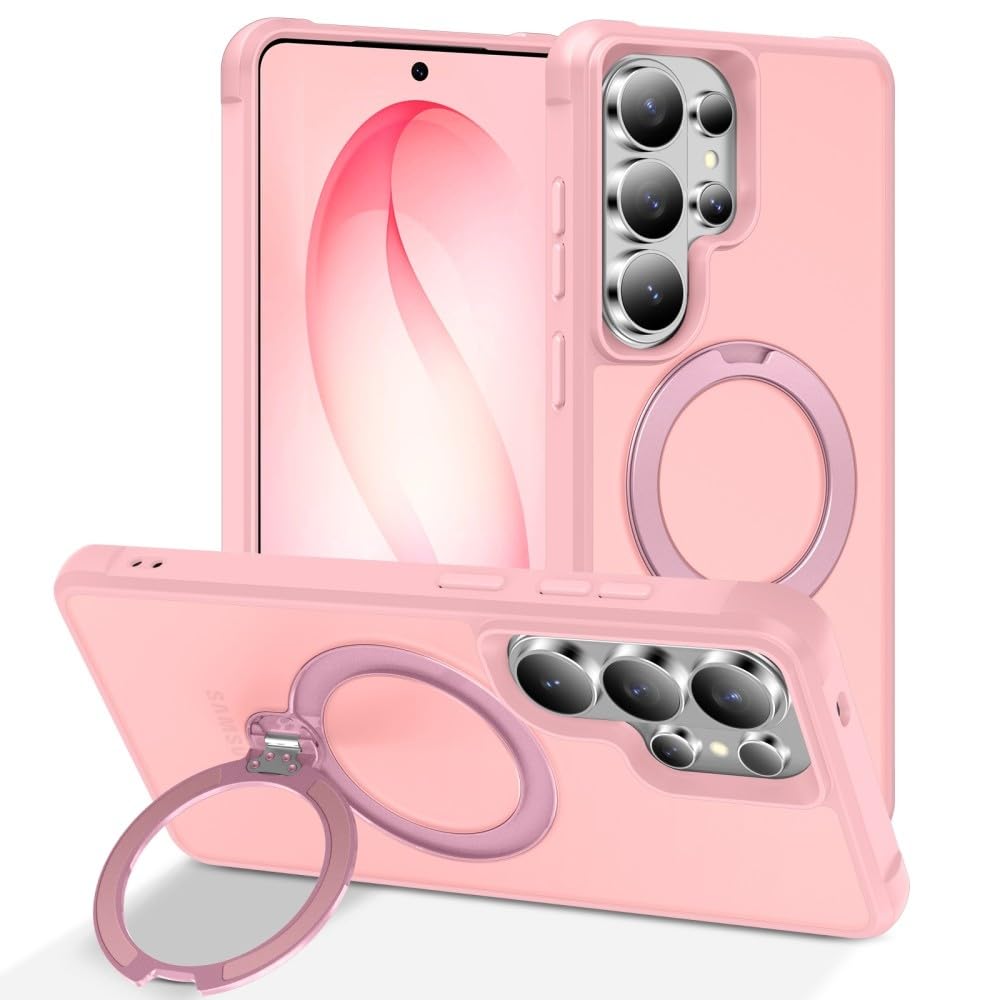 Coque Samsung Galaxy S26 rose silicone rigide étui antichoc anneau support