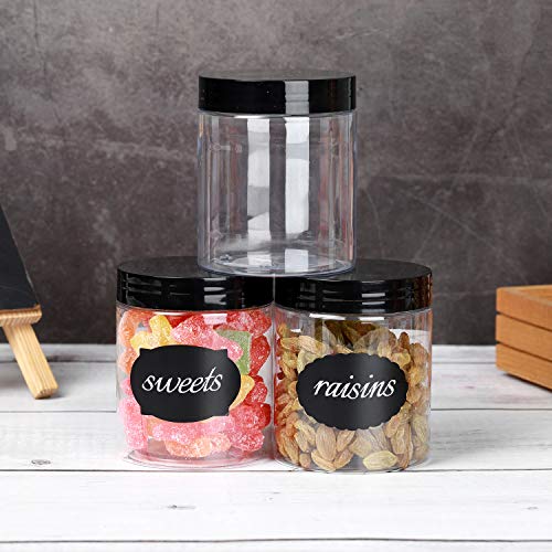 8 Oz Plastic Jars With Lids, (Dabacc) 24 Pack Clear Plastic Slime Containers For Kitchen And Household Food Storage Of Dry Goods, Creams And More, Bpa Free #TOP5