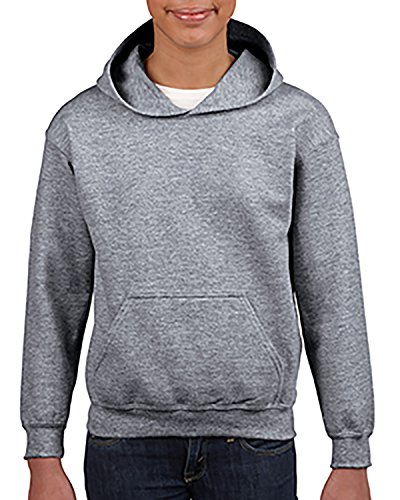 Sweat-shirt à capuche Gildan confort tricot côtelé et grande poche garçon
