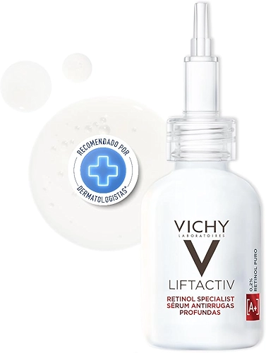 Vichy Liftactiv Sérum Facial Antirrugas Profundas com 0,2% de Retinol Puro, Peptídeos Anti-idade, Uniformiza a Textura e Auxilia na Renovação Celular 30ml