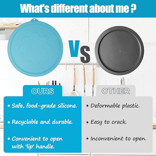 Image of LUVCOSY 7 Cup Silicone Replacement Lids Storage Cover for Pyrex 7402-PC Glass Bowls (Container not Included) 2 Pack Microwave, Dishwasher and Freezer Safe