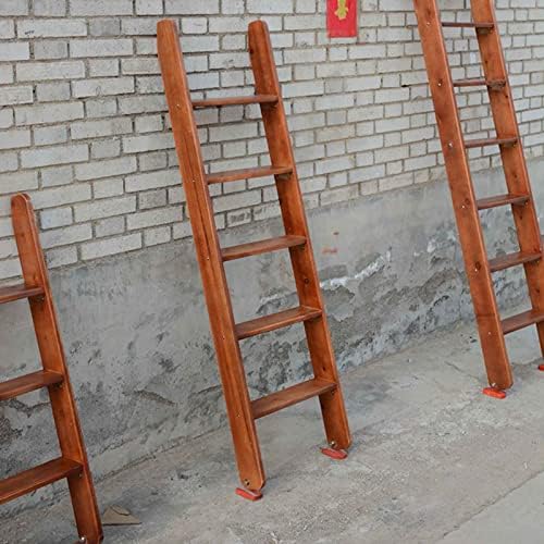 Sturdy Wood Bunk Bed Side Ladder 60" with Pedal & Hooks, Ideal for Twin Loft Beds, RV Camper, 5-Step Step Ladder for Safe Access to Top Bunks (Color: A)