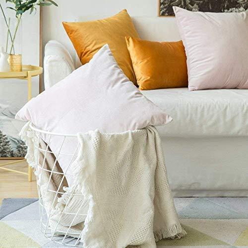 Image of Khooti Velvet Cushion Cover Pack of 1-8 inch x 8 inch / 20 x 20 cm - Color - Gold - Soft Pillow Covers Cushion Case for Sofa Bedroom Livingroom Chair Car, Cushion Cover