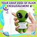 Funny Positive Alien Crochet Plush with Uplifting Message Card for Valentines Day & Easter Eggs Fillers - Easter Basket Stuffers - Small Encouragement Gift for Her Him Teens Birthday Graduation