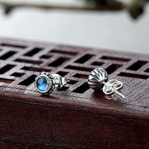 Pendientes de plata 925 hipoalergénicos con topacio azul para mujer 3