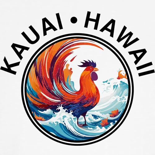 Camiseta para perro Kauai Hawaii Rooster Blanca miniatura 2