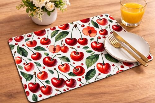 Image of Placemats for Dining Table Set of 8, Heat Resistant and Antiskid Table Mats Washable, Printed Place Mat for Home Kitchen Table Decor (45x30 CM)