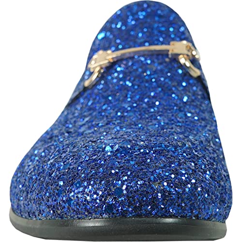Image of bravo! Men Dress Shoe Prom Slip-on Loafer Lace-up Oxford Cap Toe Metallic Glitter for Wedding Prom Black Blue Green Gold Pink Pewter Purple Silver Red